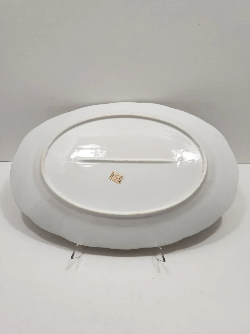 VTG 1980s Polish Kashubian Floral Folk Art Oval Lusterware Platter